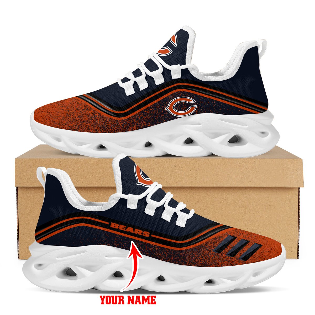 Chicago Bears Custom Name Max Soul Sneaker For Men Women