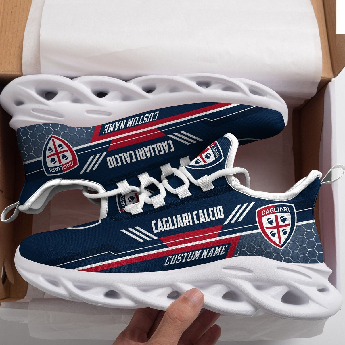 Cagliari Calcio Custom Personalized Max Soul Sneakers Running Sports Shoes For Men Women Football Fan Football Fan For Men Women