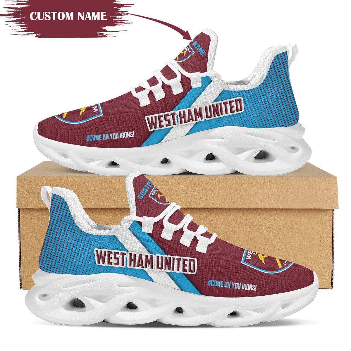 West Ham United Custom Personalized Max Soul Sneakers Running Sports Shoes For Men Women Nha For Men Women