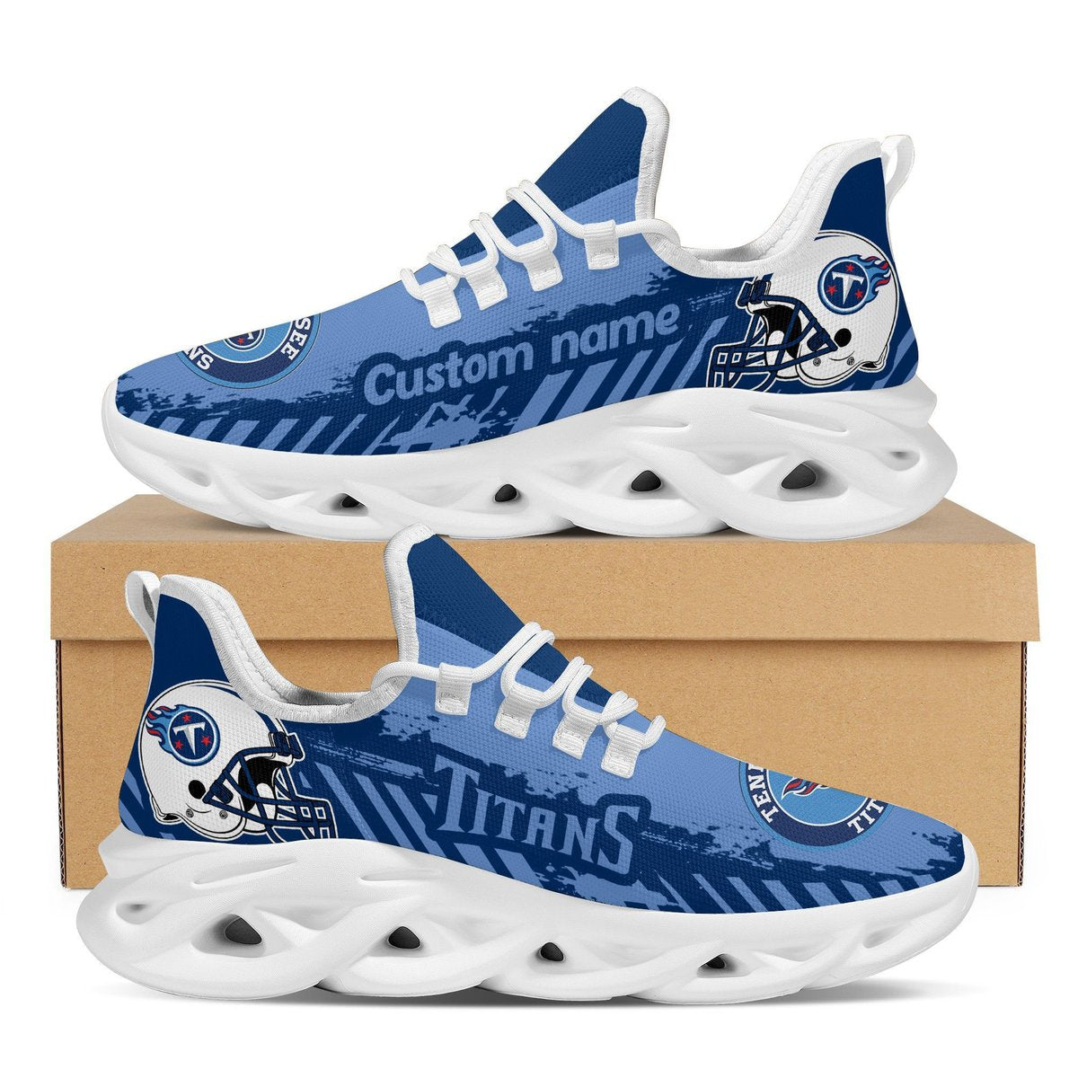 Tennessee Titans Americanfootball Team Helmet Custom Name Personalized Men And Women Max Soul Sneakers Shoes For Fans For Men Women
