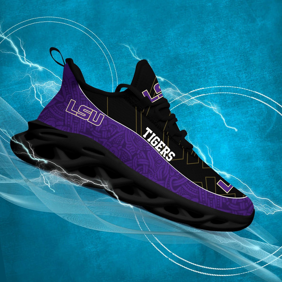 Lsu Tigers Ncaa1 Max Soul Sneakers New Trending Gift For Sport Lovers, Perfect Choice Camping Travel For Men Women