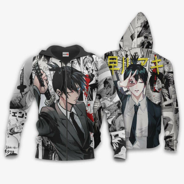 Aki Hayakawa Manga Style Chainsaw Man Anime 3k57 Fan Gift Stylist Unisex Cartoon 3d Hoodie Zip Hoodie 762