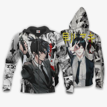 Aki Hayakawa Manga Style Chainsaw Man Anime 3k57 Fan Gift Stylist Unisex Cartoon 3d Hoodie Zip Hoodie 762