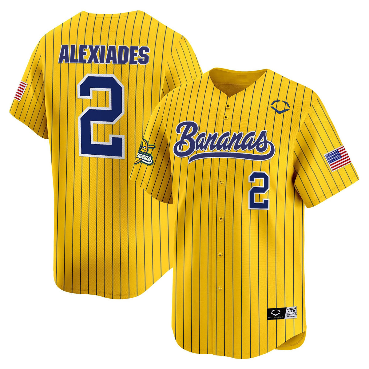 Alexiades Bananas Jersey Baseball Bananas Ball Yellow Jersey Merch Gifts For Baseball Lover