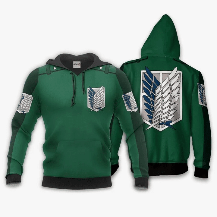 Aot Scout Wings Of Freedom Attack On Titan Anime Manga For Men And Women 3d Hoodie Zip Hoodie