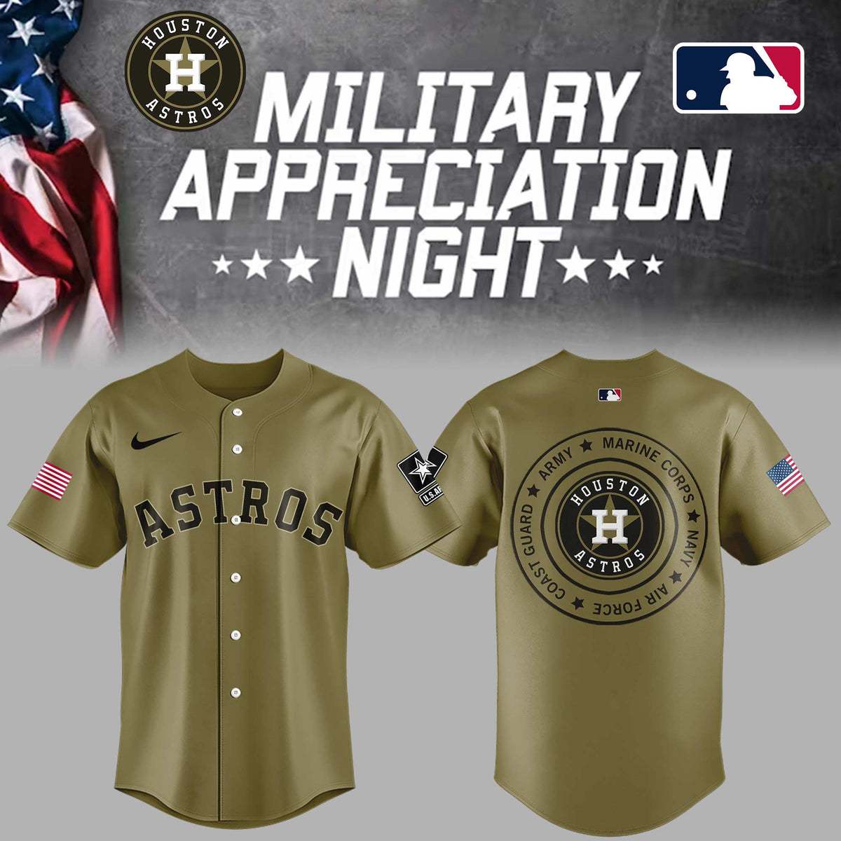 Astros x Military Appreciation Night Jersey Gift Ideas For Baseball Players