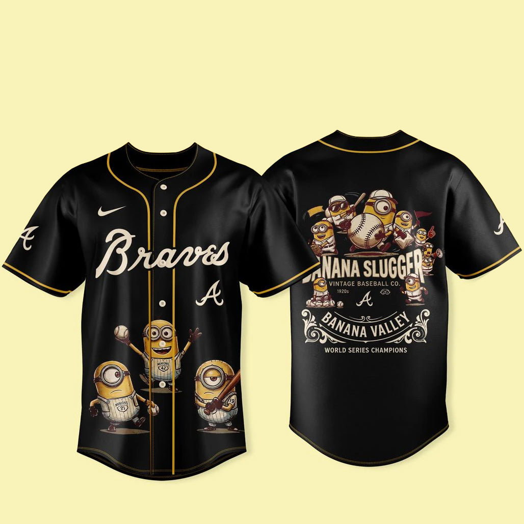 Atlanta Braves x Minions and Monsters 2026 Vintage 1920s Baseball Jersey