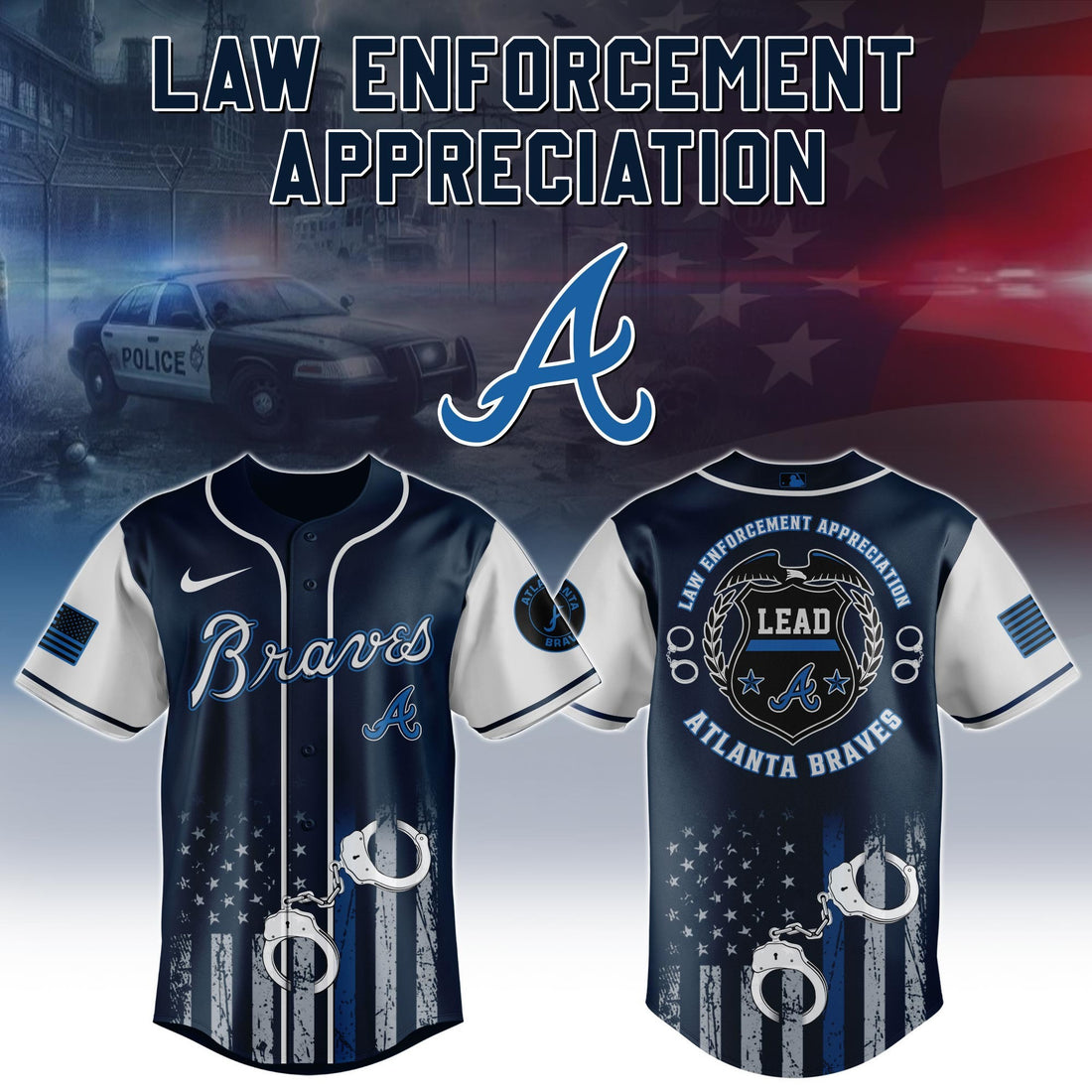 Atlanta Braves Law Enforcement Appreciation Day Jersey Thin Blue Line Baseball Merch
