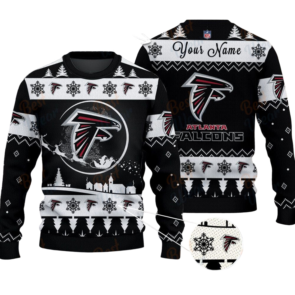 Atlanta Falcons NFL Ugly Christmas Sweater - Name Customized