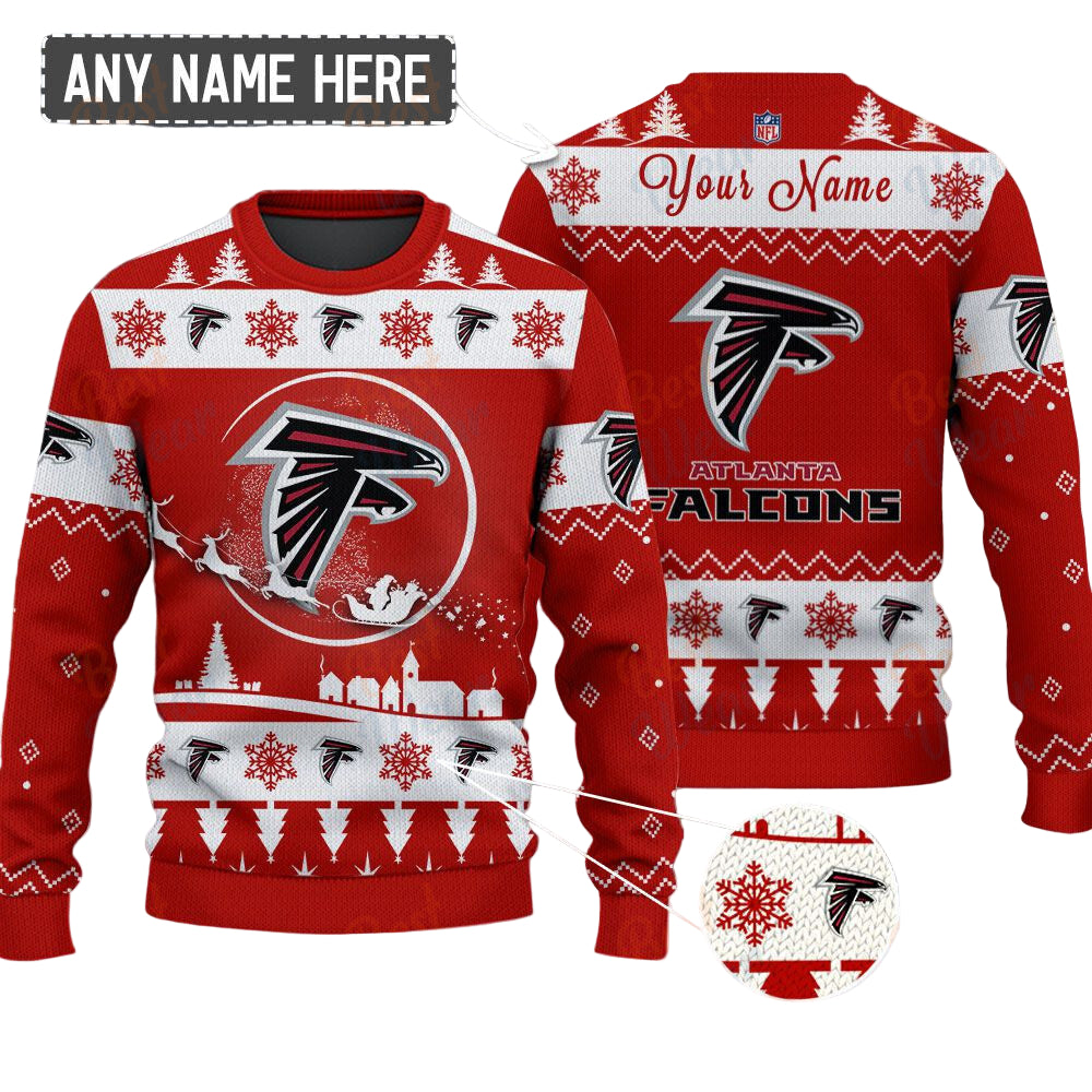 Atlanta Falcons NFL Ugly Christmas Sweater - Name Customized