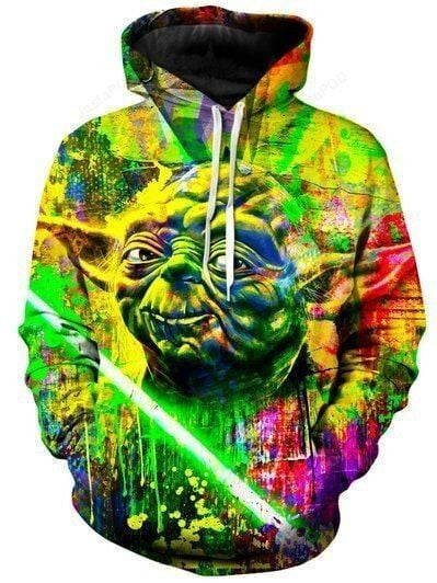Baby Yoda 3d All Over Print Hoodie, Zip-up Hoodie Multicolor Mix