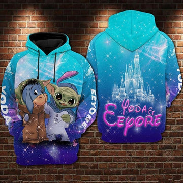 Baby Yoda X Eeyore The Mini Adventures Of Winnie The Pooh Disney 12 3d Hoodie Zip Hoodie
