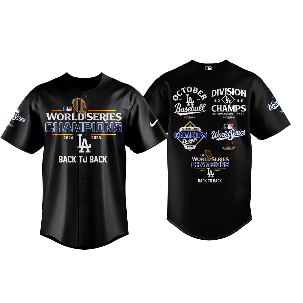 Back To Back - LA Dodgers 2025 World Series Champions Baseball Jersey