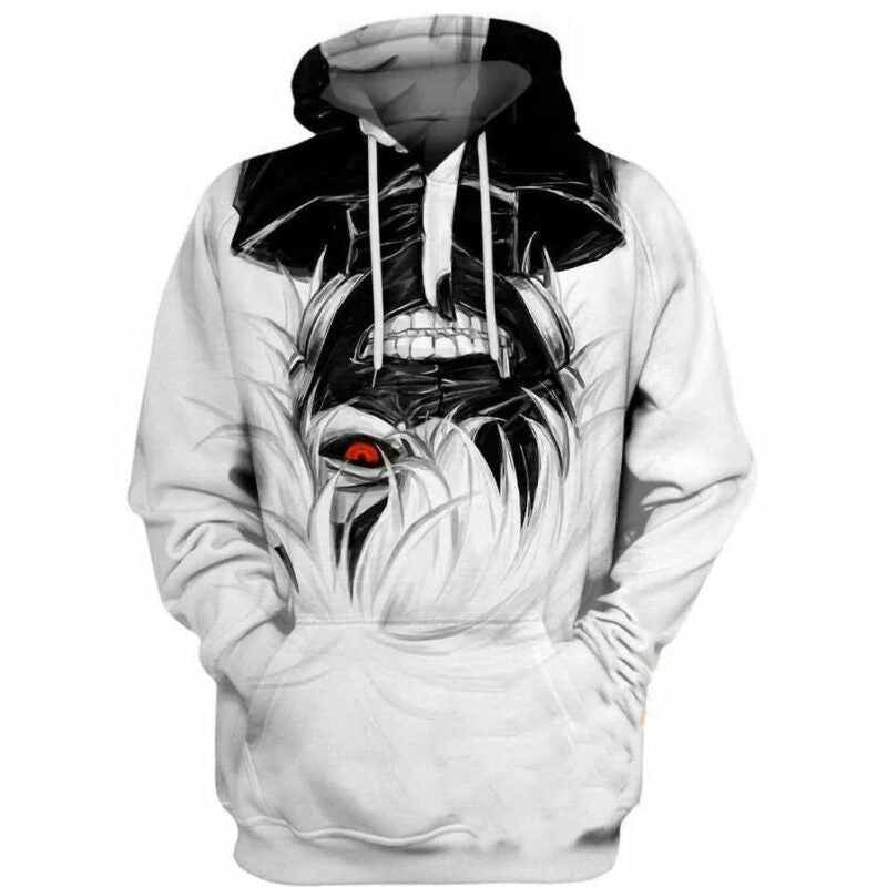 Badass Ken Kaneki Tokyo Ghoul Over Print 3d Hoodie Zip Hoodie