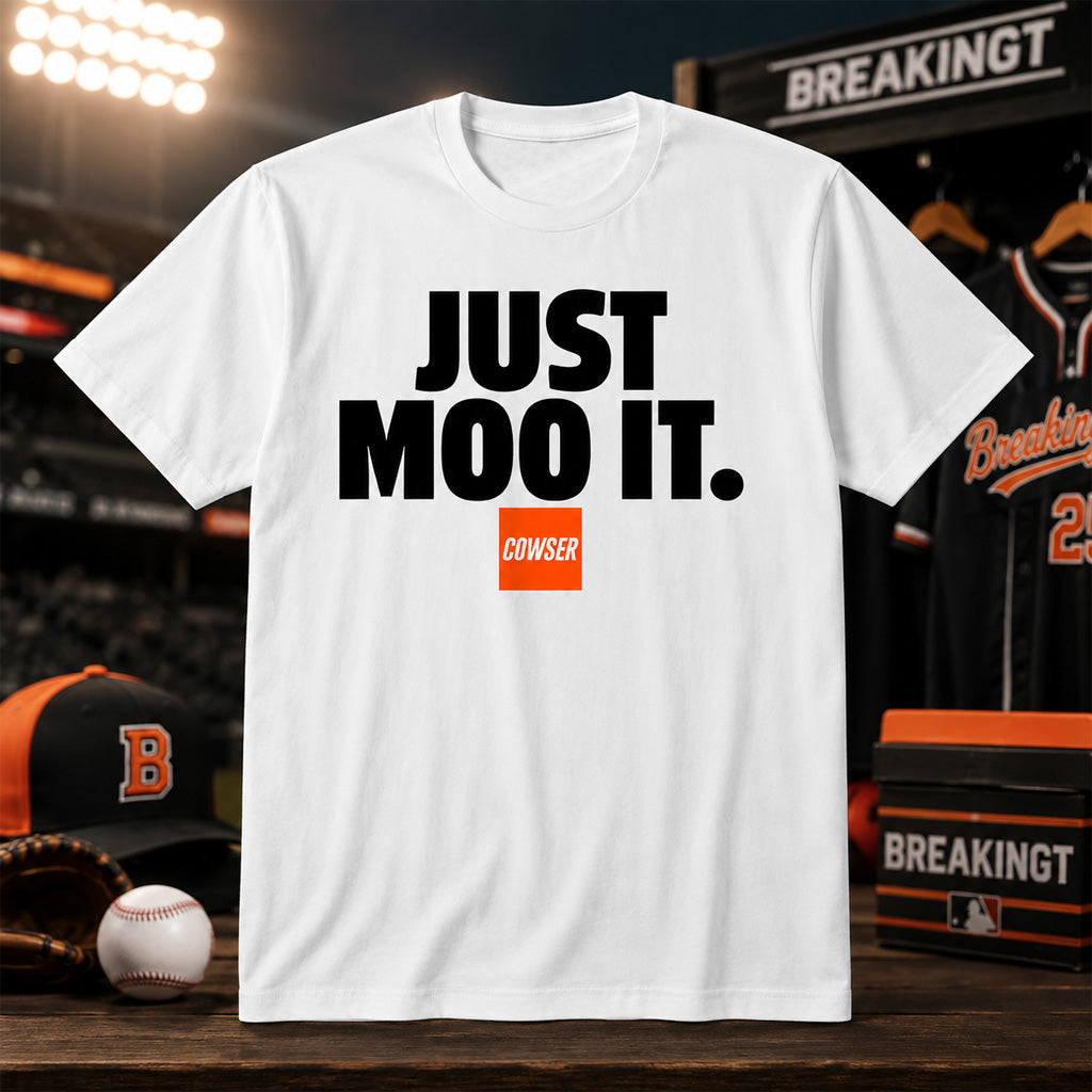 Baltimore Orioles Colton Cowser Just Moo It Graphic Shirt for Baseball Fans