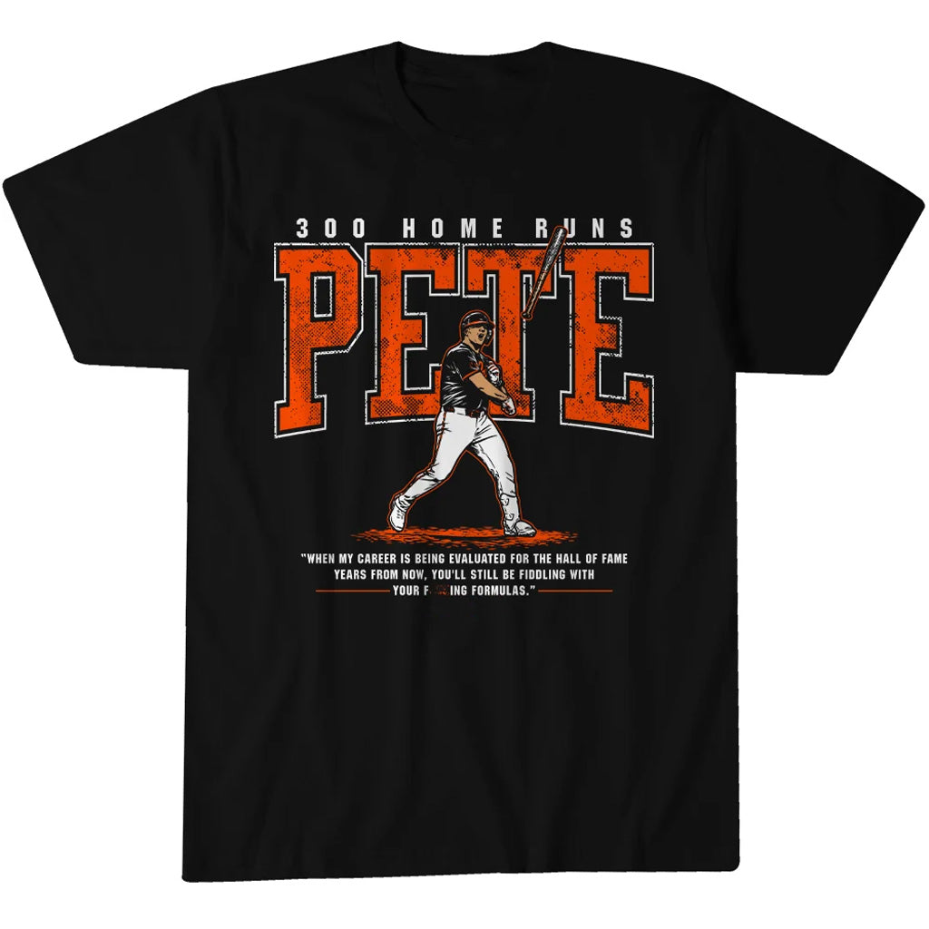 Baltimore Orioles Pete Alonso 300th Home Run Bat Throw Graphic Shirt for Baseball Fans