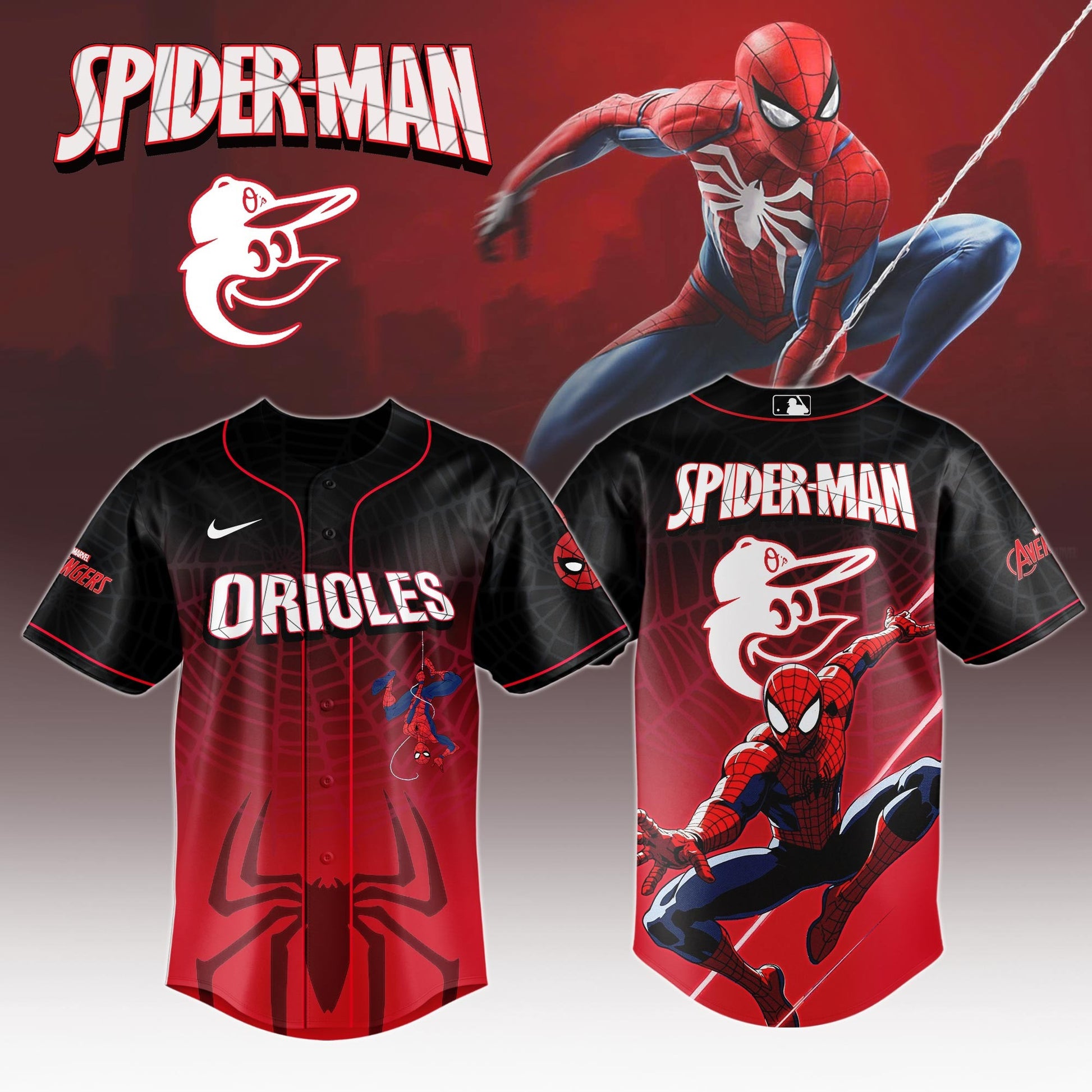 Baltimore Orioles x Spider Man Game Night Special Edition Jersey Baltimore Orioles Merch