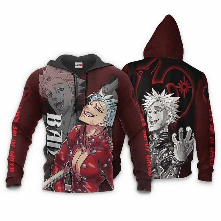 Ban Anime Manga Seven Deadly Sins Fox's Sin Of Greed For Men And Women 3d Hoodie Zip Hoodie