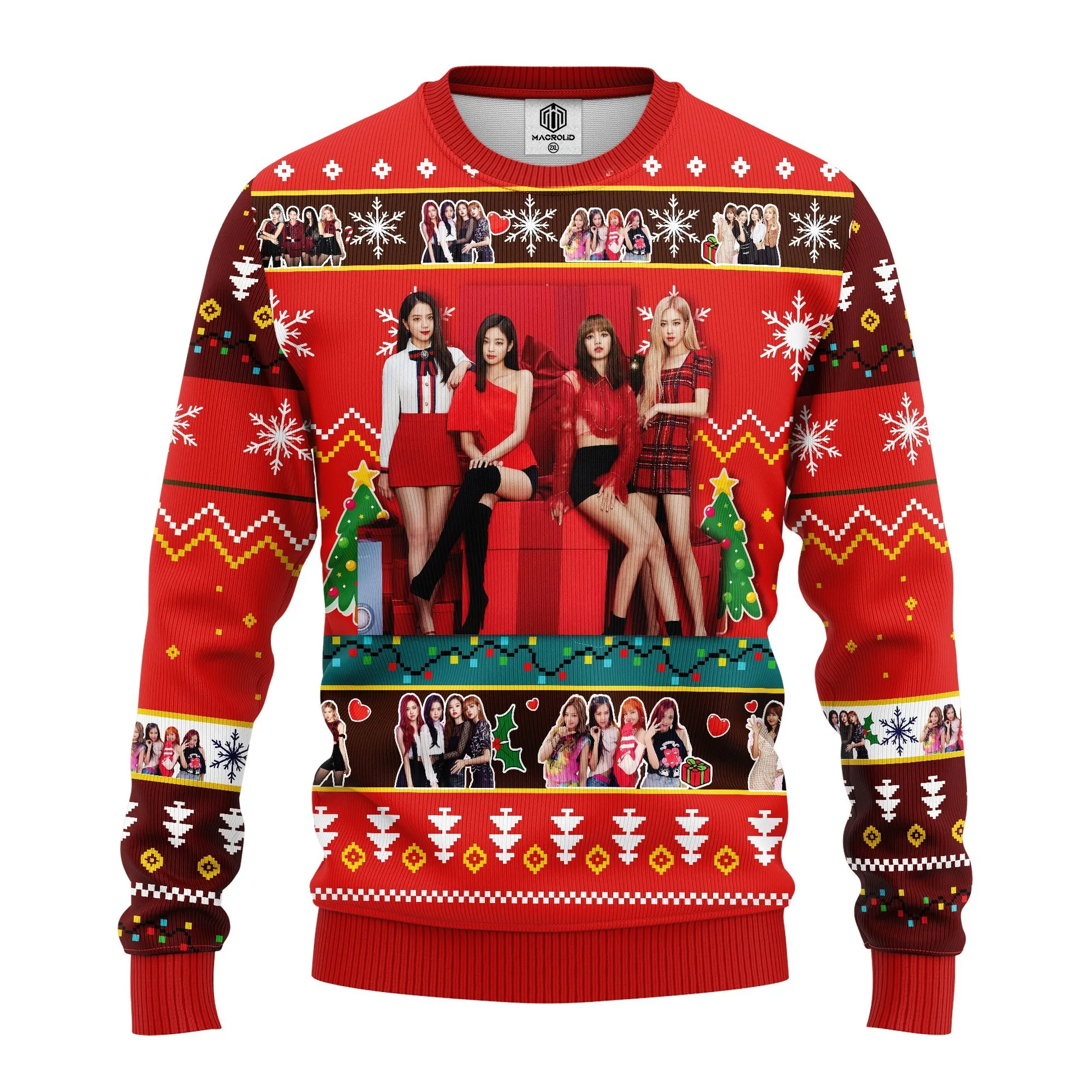 Black Pink Music Band Merry Xmas Gift Ugly Christmas Sweater 323