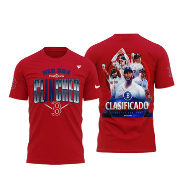 Boston Red Sox Clinched Postseason 2026 Major League Baseball Red Graphic Shirt for Baseball Fans