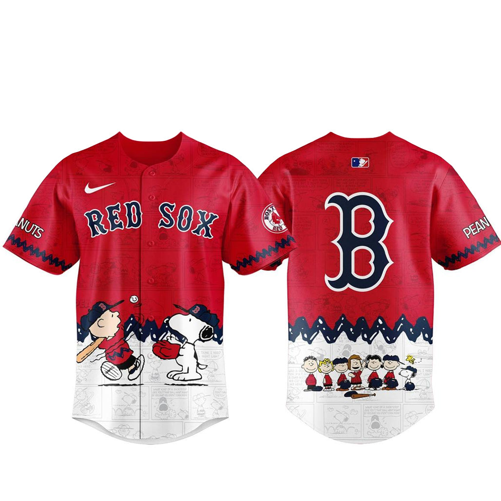 Boston Red Sox Peanuts Day 2026 Gameday Celebration Baseball Jersey