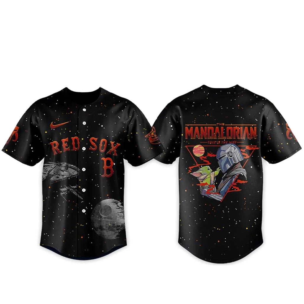 Boston Red Sox x Mandalorian and Grogu Baseball Jersey
