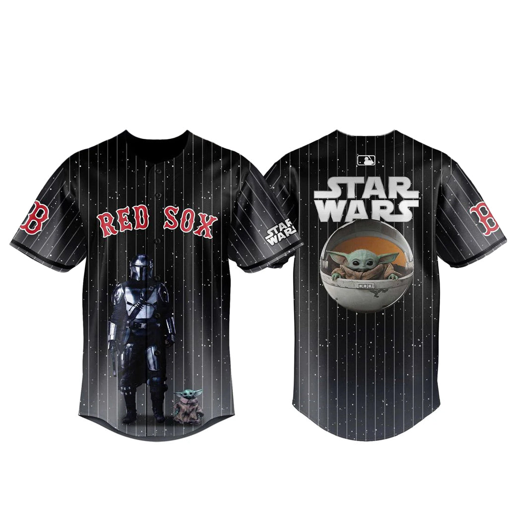 Boston Red Sox x Star Wars The Mandalorian &amp; Grogu 2026 Baseball Jersey