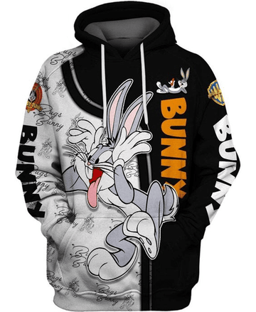 Bugs Bunny Looney Tunes Flims 38 Fan Gift Stylist Unisex Cartoon Graphic Outfits Aop Hoodie, Zip Hoodie