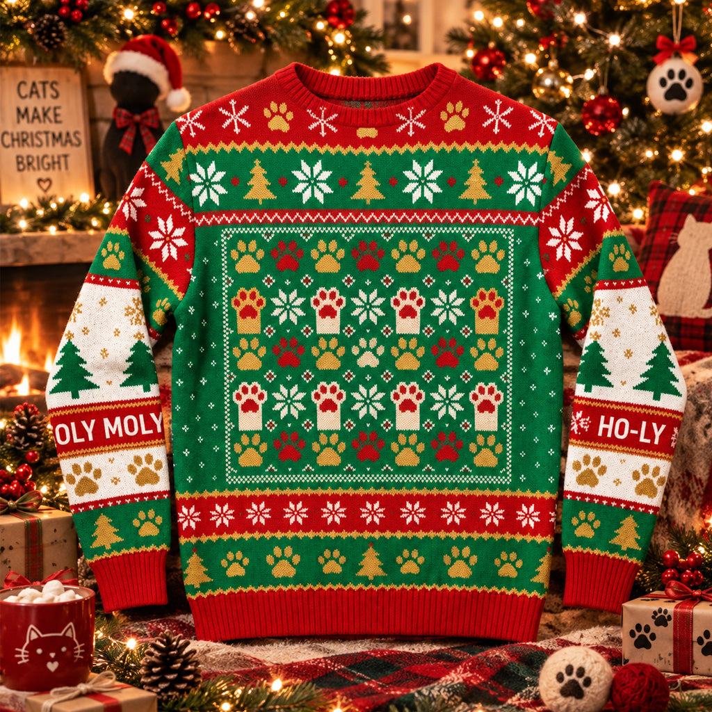 Cat Meme Funny Christmas 2026 Ugly Sweater