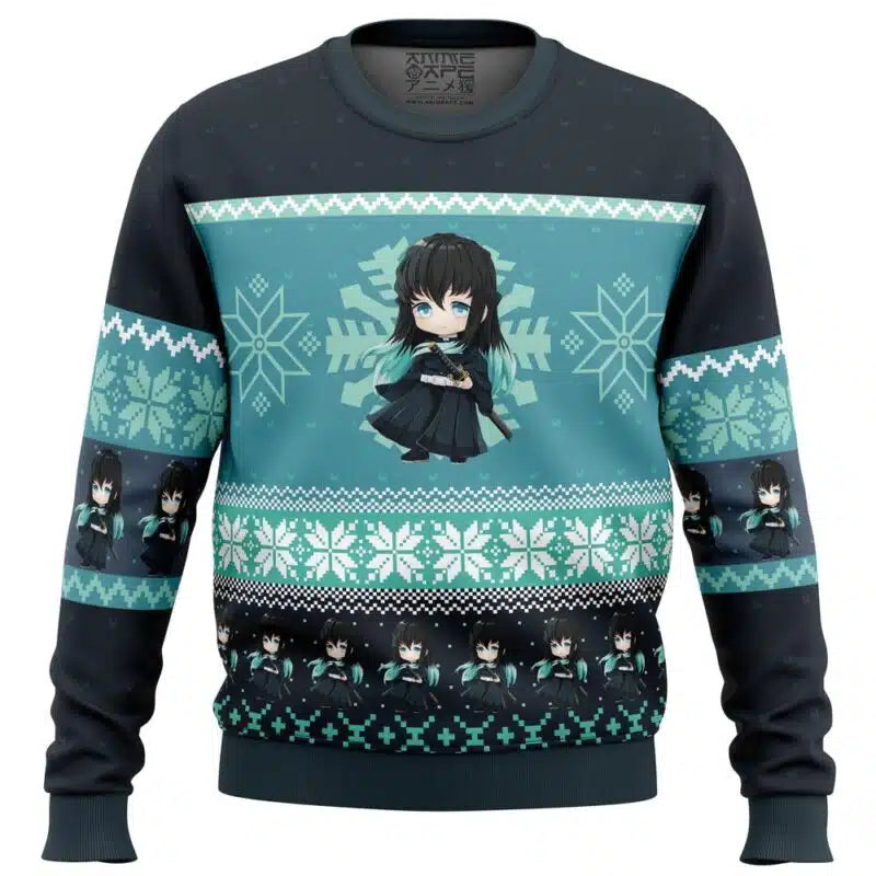 Chibi Christmas Muichiro Tokito Demon Slayer Ugly Christmas Sweater