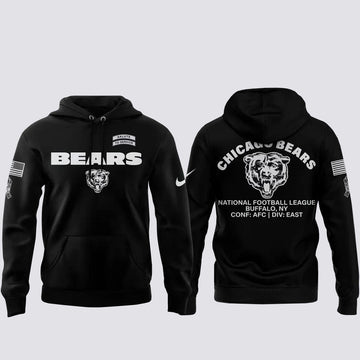 Chicago Bears Salute To Service 2026 Black Graphic Hoodie for Football Fans
