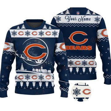 Chicago Bears NFL Ugly Christmas Sweater - Name Customized