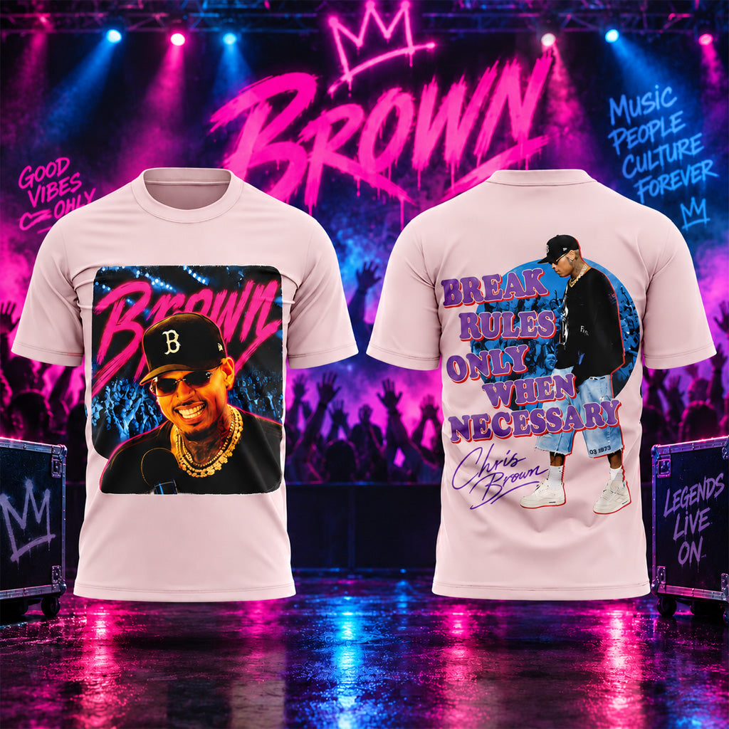 Chris Brown Break Rules Only When Necessary Graphic Shirt for Chris Brown Fans