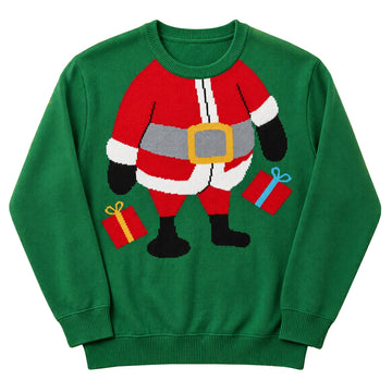 Christmas 2026 Funny Santa Green Ugly Sweater