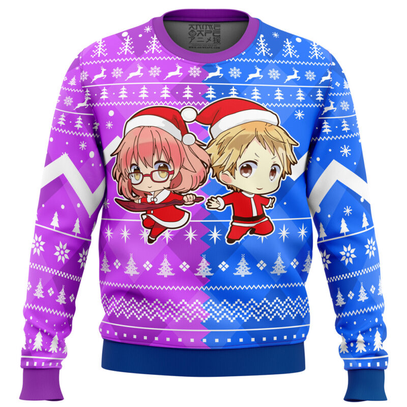 Christmas Akihito And Mirai Beyond the Boundary Ugly Christmas Sweater