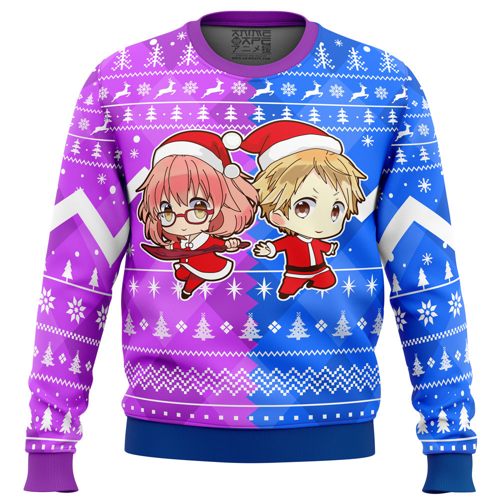 Christmas Akihito And Mirai Beyond the Boundary Ugly Christmas Sweater