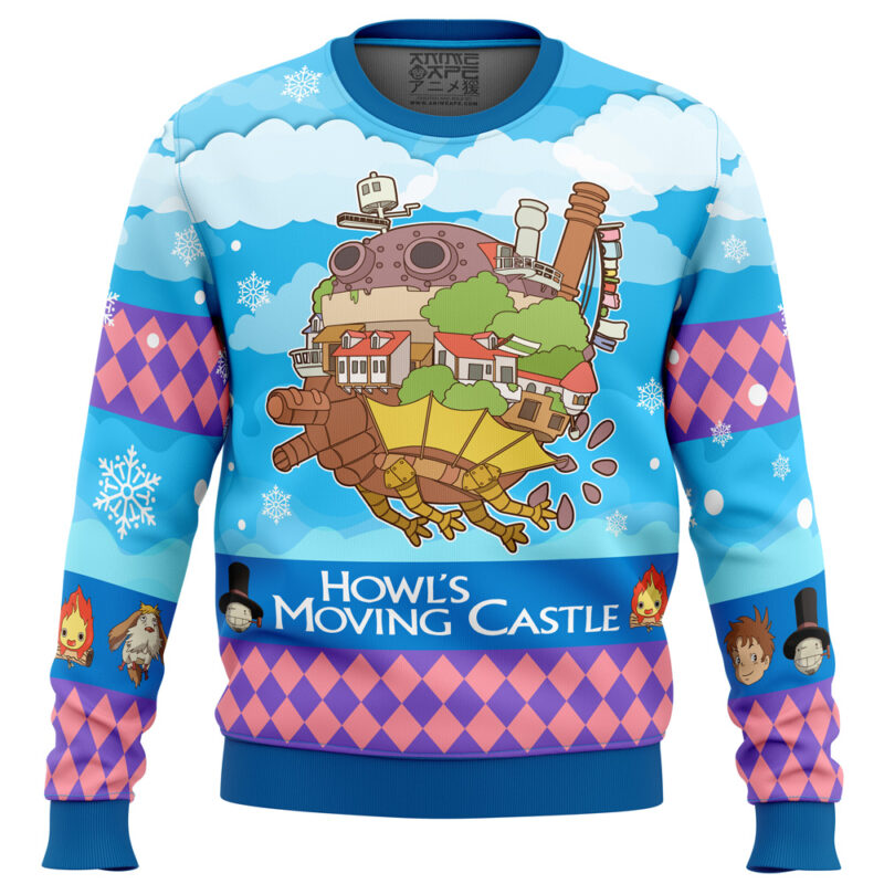 Christmas Castle Howl's Moving Castle Ugly Christmas Sweater