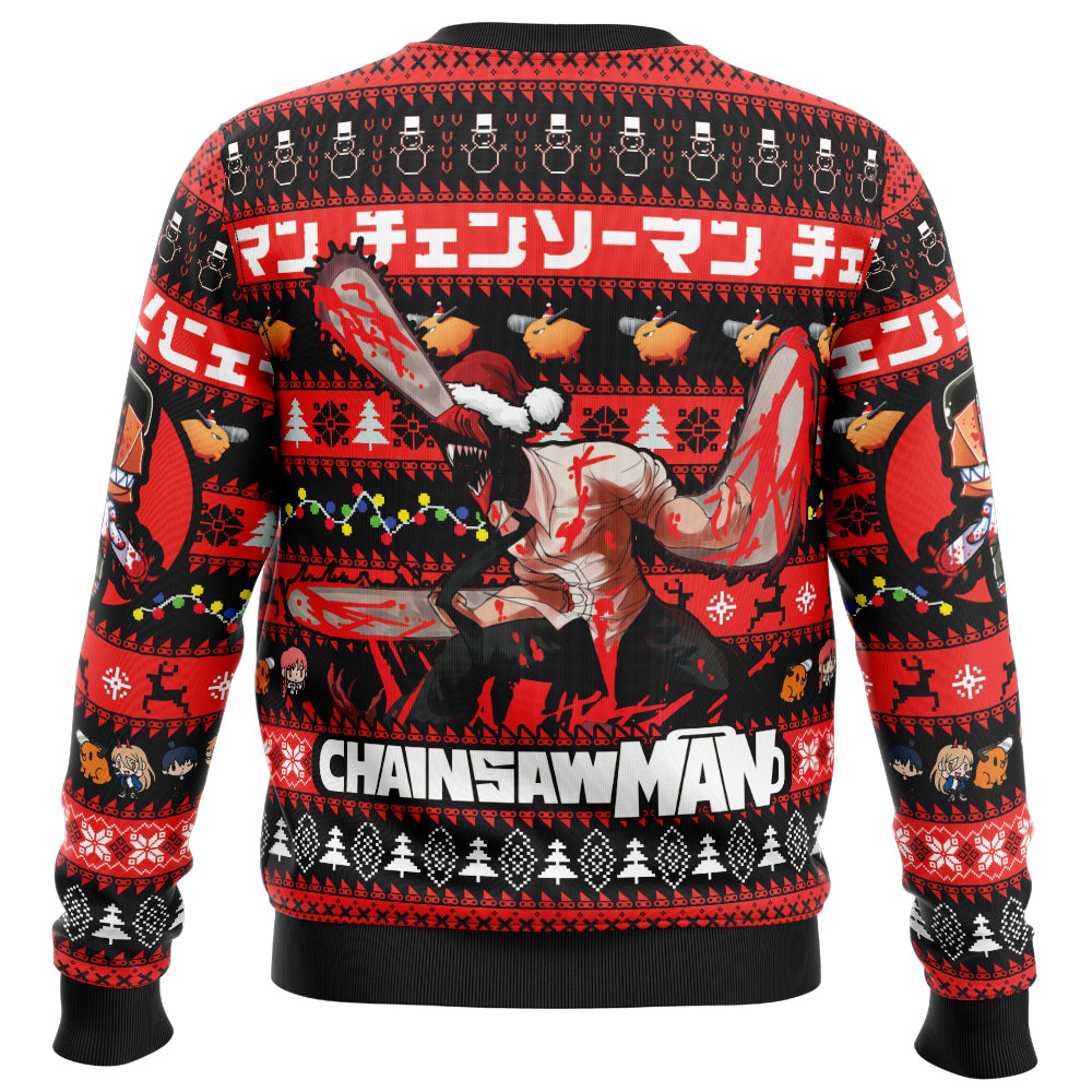 Christmas Denji Chainsaw Man Ugly Christmas Sweater