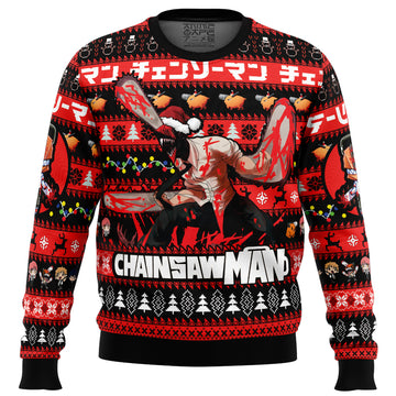 Christmas Denji Chainsaw Man Ugly Christmas Sweater