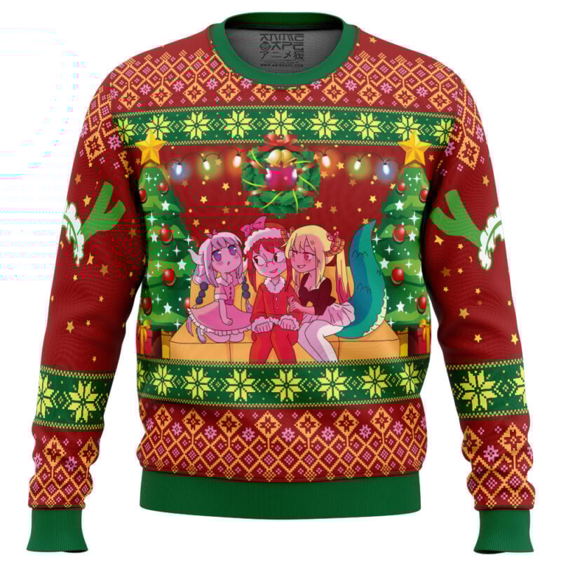 Christmas Family Miss Kobayashi's Dragon Maid Ugly Christmas Sweater