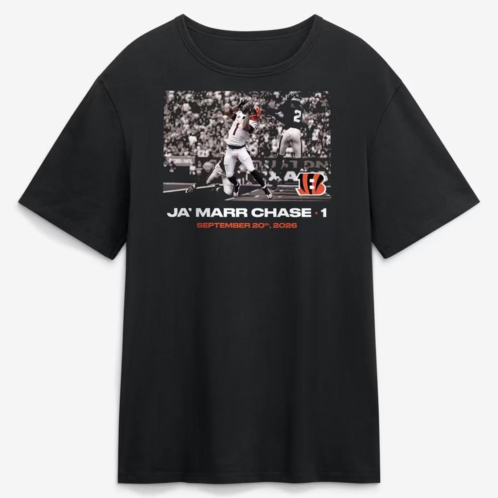 Cincinnati Bengals Ja'Marr Chase Flash Features Week 2 Graphic Shirt for Football Fans