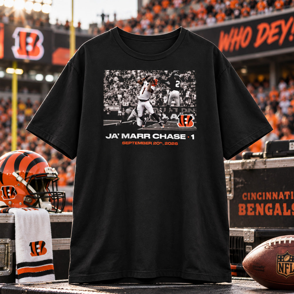 Cincinnati Bengals Ja'Marr Chase Flash Features Week 2 Graphic Shirt for Football Fans