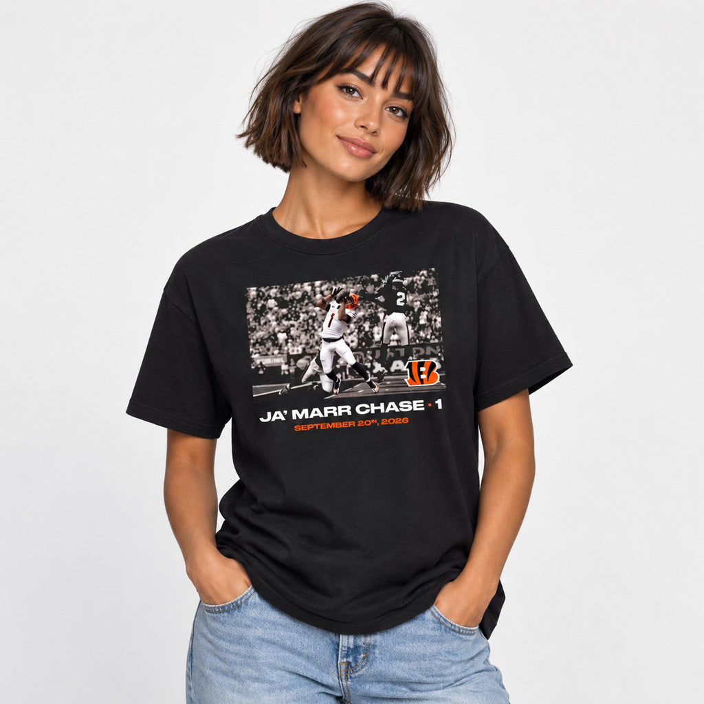 Cincinnati Bengals Ja'Marr Chase Flash Features Week 2 Graphic Shirt for Football Fans