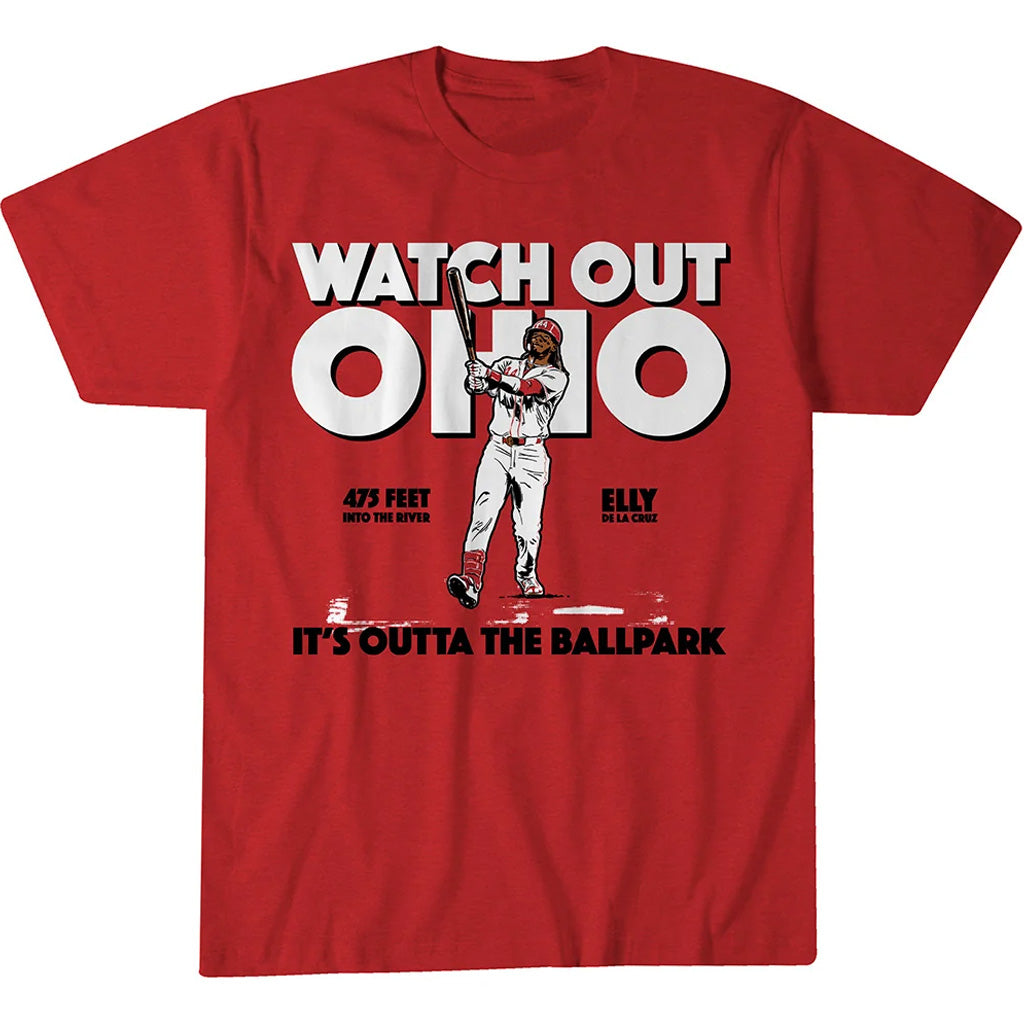 Cincinnati Reds Elly De La Cruz Watch Out Ohio Graphic Shirt for Baseball Fans