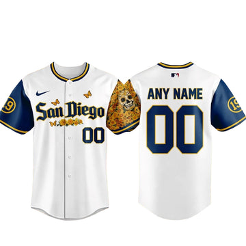 Custom Name And Number San Diego Padres Sugar Skull Butterfly Baseball Jersey for Baseball Fans