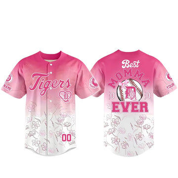 Custom Name and Number Detroit Tigers Happy Mother’s Day 2026 Baseball Jersey