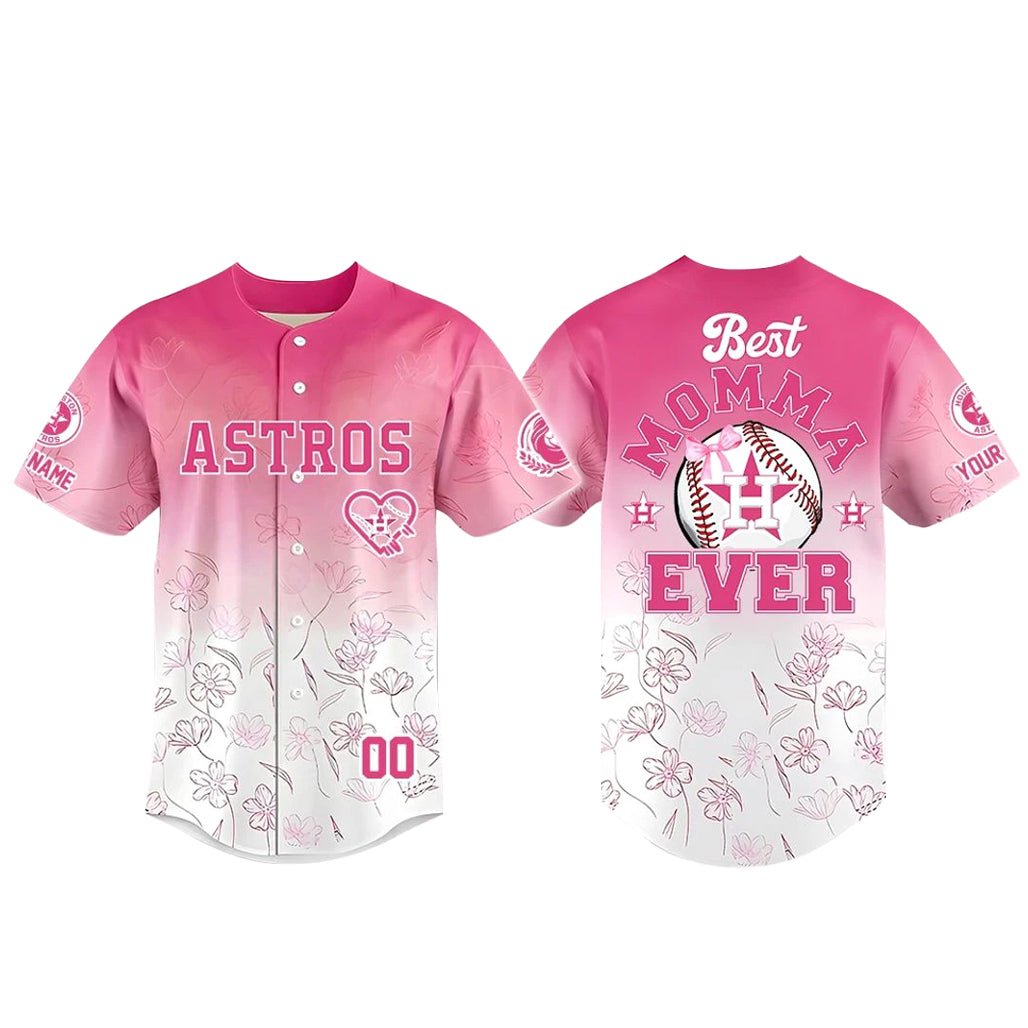 Custom Name and Number Houston Astros Happy Mother’s Day 2026 Baseball Jersey