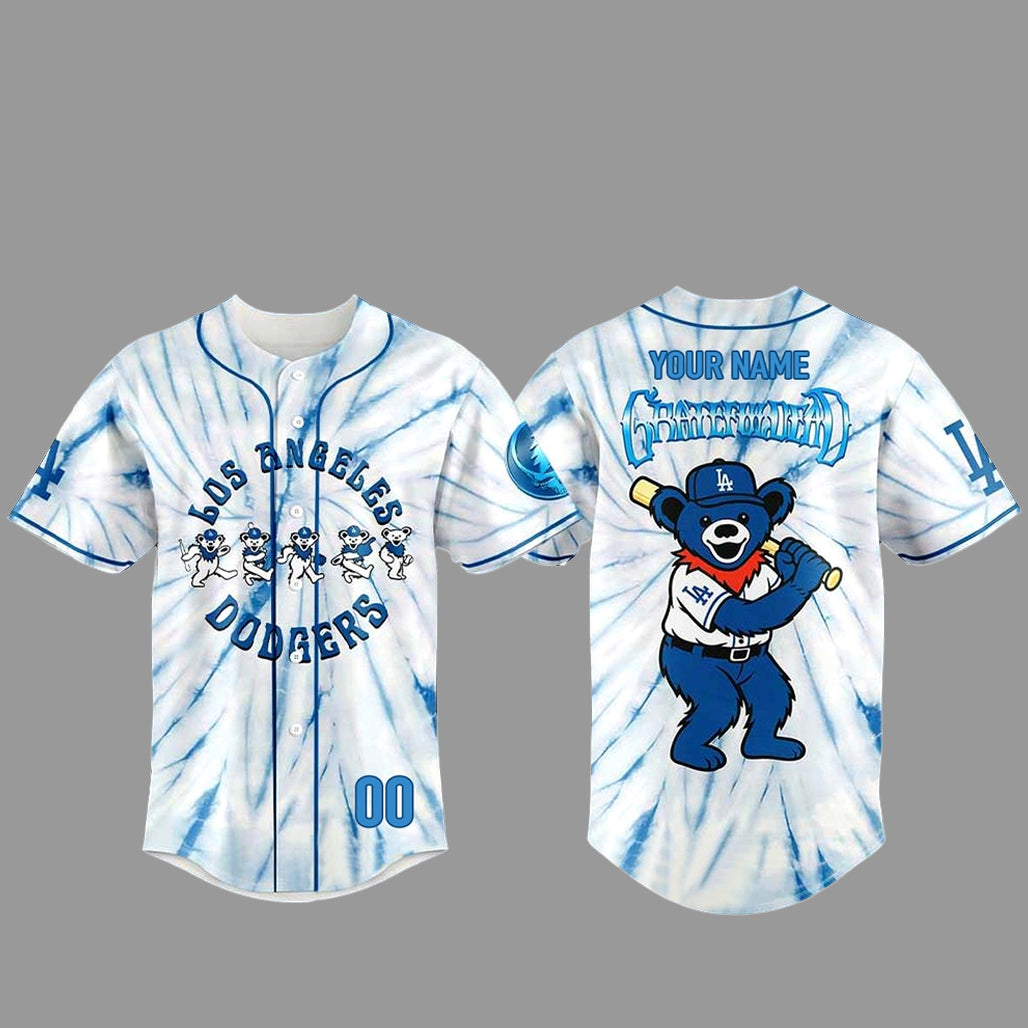 Custom Name and Number Los Angeles Dodgers 2026 Grateful Dead Baseball Jersey