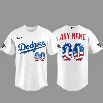 Custom Name and Number Los Angeles Dodgers All Stars x USA 250 Night 2026 Baseball Jersey for Baseball and Patriotic Fans
