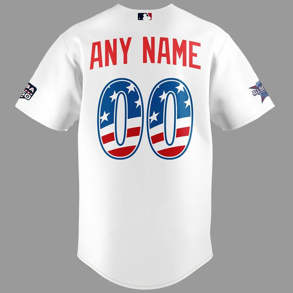 Custom Name and Number Los Angeles Dodgers All Stars x USA 250 Night 2026 Baseball Jersey for Baseball and Patriotic Fans